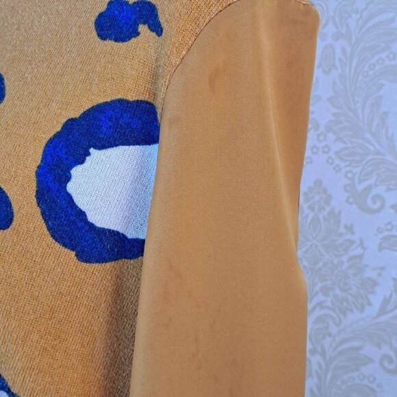 3.1 Phllip Lim Target Size Large Sweater Front Leopard Top Org/Blu/Crm EUC - Picture 5 of 12
